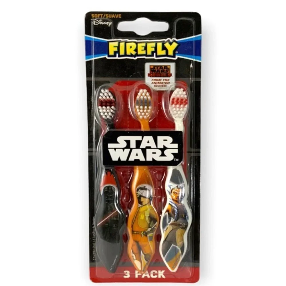Star Wars Firefly Toothbrushes Disney Kids Two 3 Packs (6 Toothbrushes)